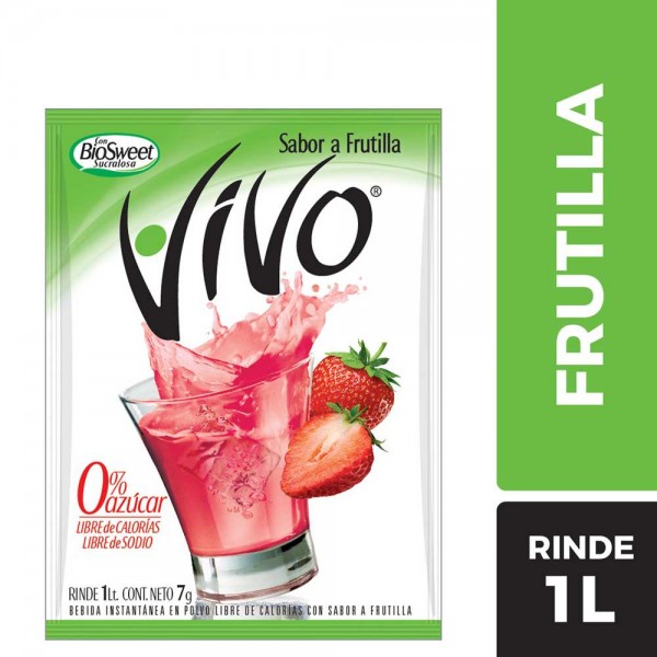 Jugo en sobre Vivo sabor Frutilla