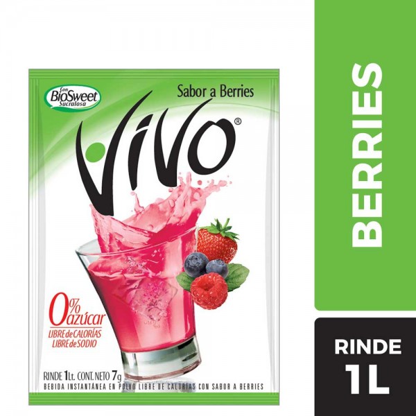 Jugo en sobre vivo sabor berries