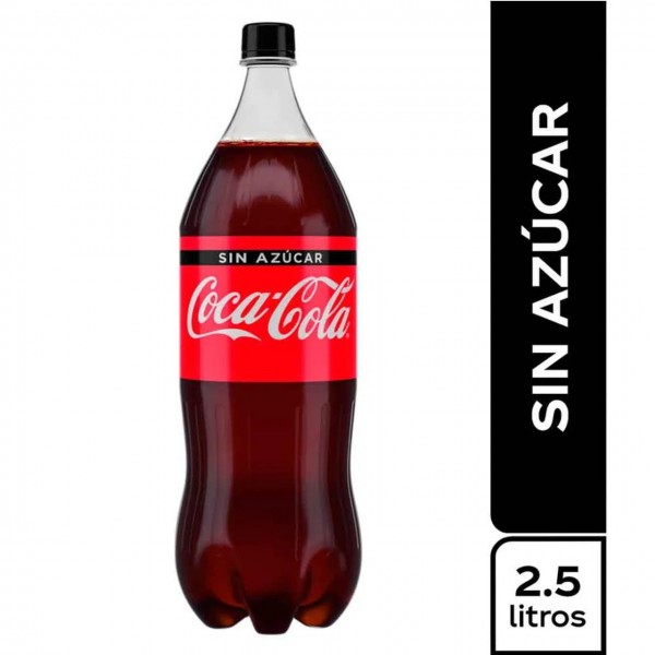 Coca Cola sin azúcar 2,5 litros desechable