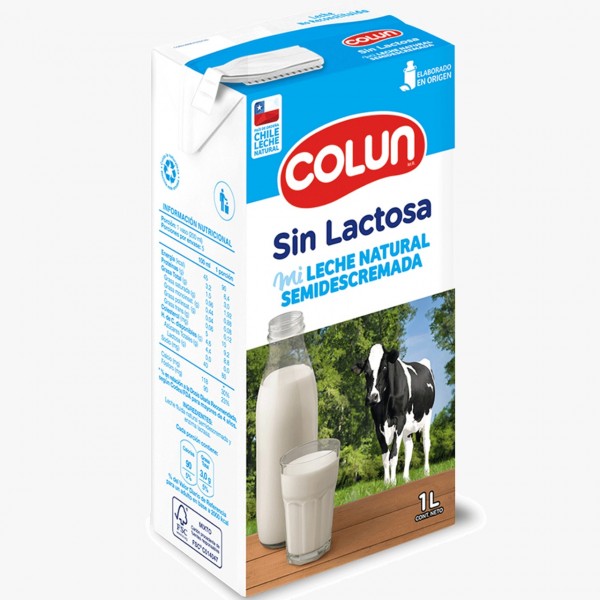 Leche Colun semidescremada sin lactosa 1litro