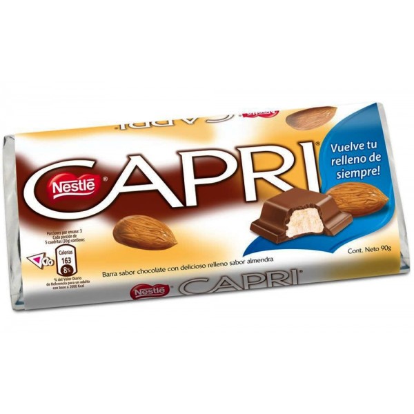 Chocolate Capri almendras 90 gr