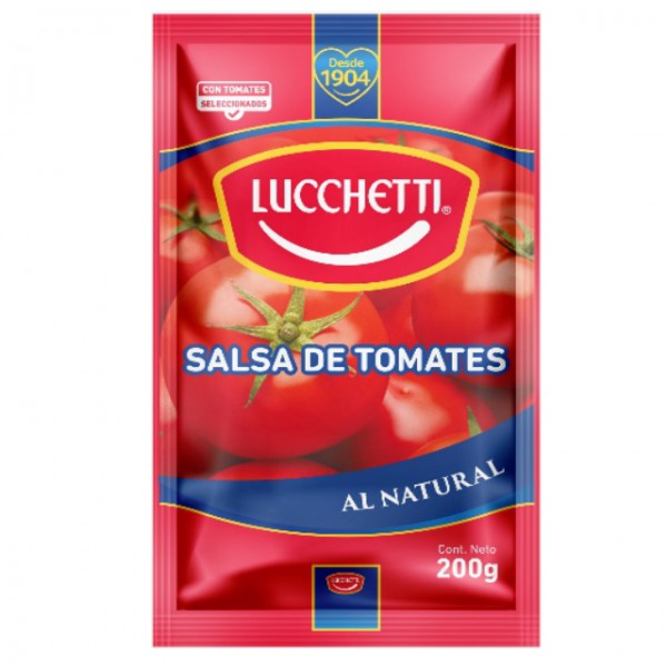 Salsa de tomate al natural Lucchetti 200 g