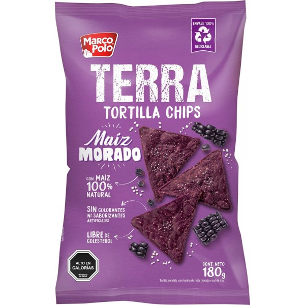 Tortillas Terra sabor maíz morado 180 g