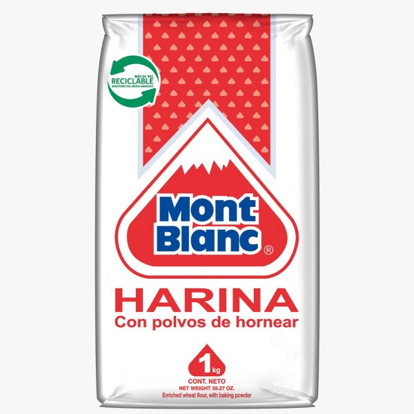 Harina mont blanc con polvos de hornear 1kg